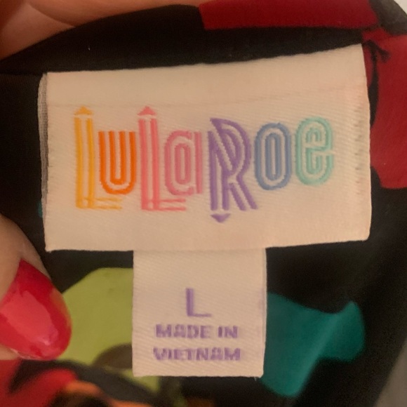 LuLaRoe Polyester Colorful Floral Kimono - Picture 6 of 7